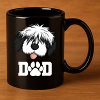 Sheepadoodle Dad Father Gift Idea for Father's Day 11oz C Handle Ceramic Mug