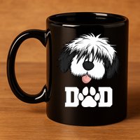 Sheepadoodle Dad Father Gift Idea for Father's Day 11oz C Handle Ceramic Mug