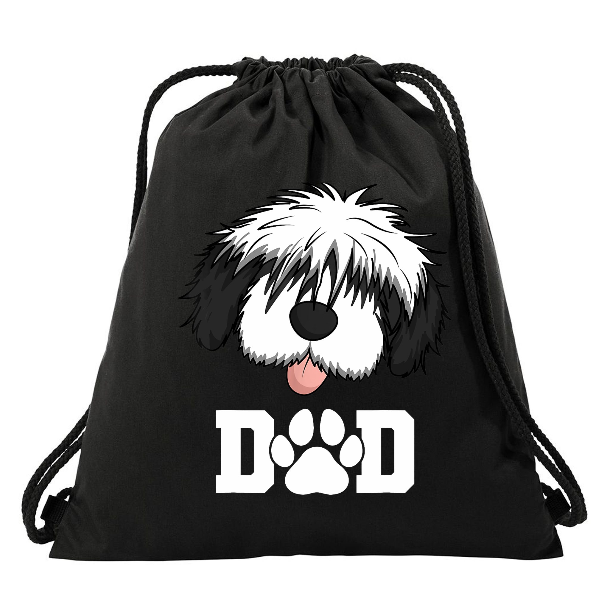 Sheepadoodle Dad Father Gift Idea for Father's Day Drawstring Bag