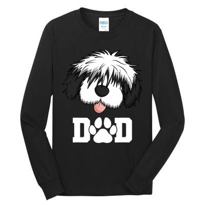 Sheepadoodle Dad Father Gift Idea for Father's Day Tall Long Sleeve T-Shirt
