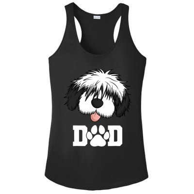 Sheepadoodle Dad Father Gift Idea for Father's Day Ladies PosiCharge Competitor Racerback Tank