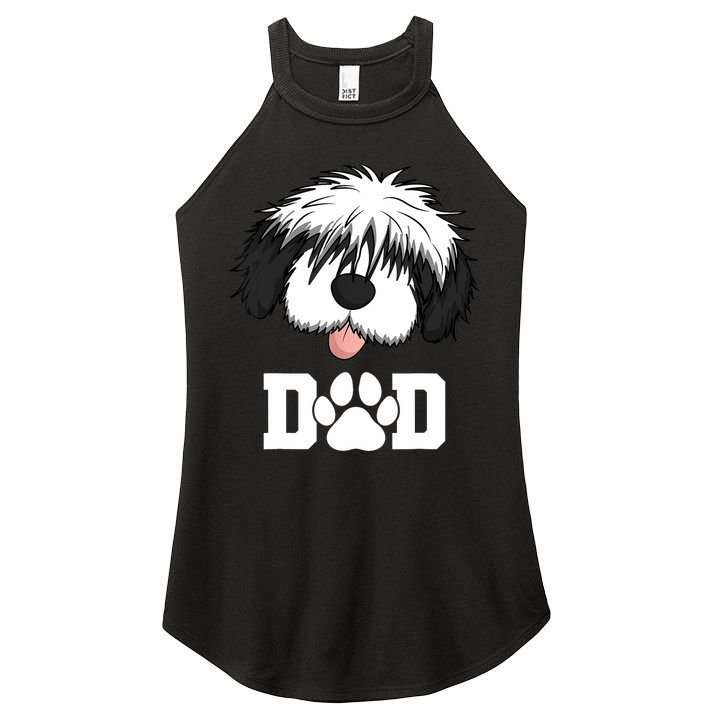 Sheepadoodle Dad Father Gift Idea for Father's Day Women's Perfect Tri Rocker Tank