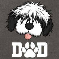 Sheepadoodle Dad Father Gift Idea for Father's Day Cotton Canvas Backpack