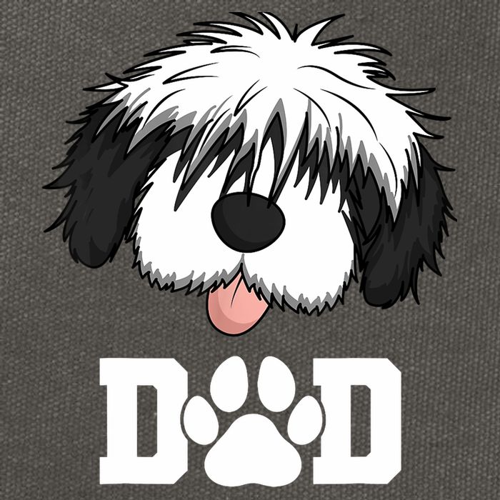 Sheepadoodle Dad Father Gift Idea for Father's Day Cotton Canvas Backpack