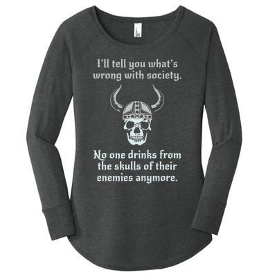 Skull Drink From The Skull Of Your Enemies Funny Women's Perfect Tri Tunic Long Sleeve Shirt