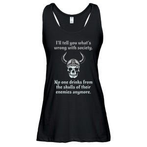 Skull Drink From The Skull Of Your Enemies Funny Ladies Essential Flowy Tank