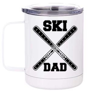 Ski Dad Father Skiing Skier Gift 12 oz Stainless Steel Tumbler Cup