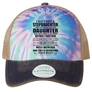 Step Dad Fathers Day Bonus Dad Gift From Wife Son Daughter Legacy Tie Dye Trucker Hat