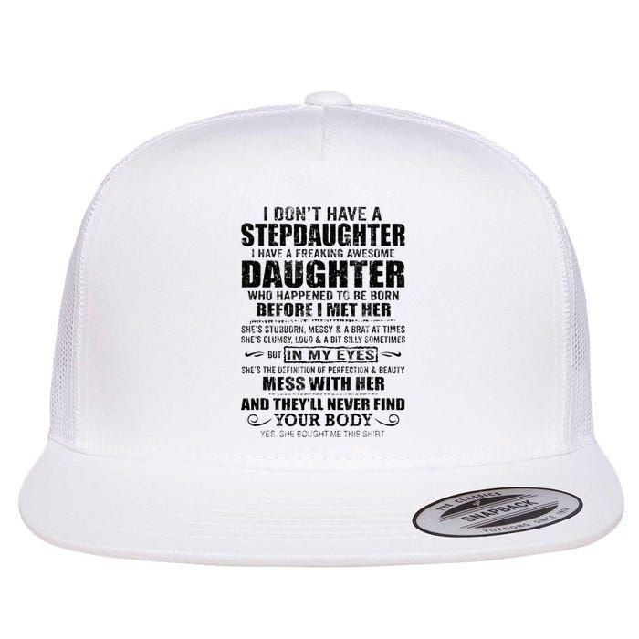 Step Dad Fathers Day Bonus Dad Gift From Wife Son Daughter Flat Bill Trucker Hat