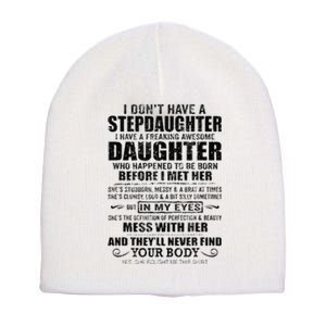 Step Dad Fathers Day Bonus Dad Gift From Wife Son Daughter Short Acrylic Beanie