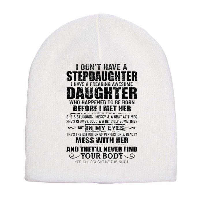 Step Dad Fathers Day Bonus Dad Gift From Wife Son Daughter Short Acrylic Beanie