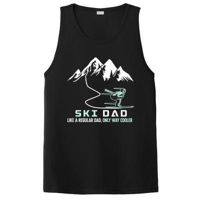 Ski Dad Funny Cute Winter Skiing Gift PosiCharge Competitor Tank