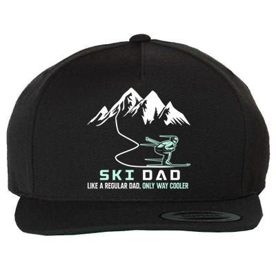 Ski Dad Funny Cute Winter Skiing Gift Wool Snapback Cap