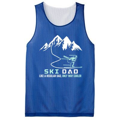 Ski Dad Funny Cute Winter Skiing Gift Mesh Reversible Basketball Jersey Tank