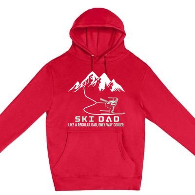 Ski Dad Funny Cute Winter Skiing Gift Premium Pullover Hoodie