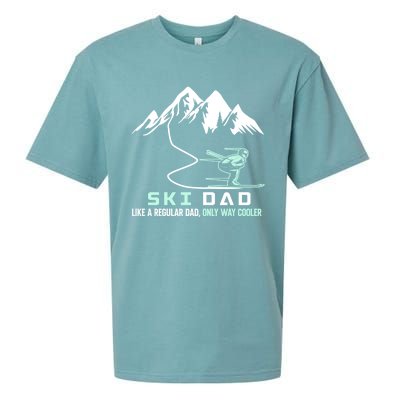 Ski Dad Funny Cute Winter Skiing Gift Sueded Cloud Jersey T-Shirt