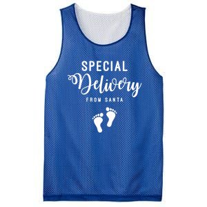 Special Delivery From Santa Pregnancy Announcet Gift Mesh Reversible Basketball Jersey Tank