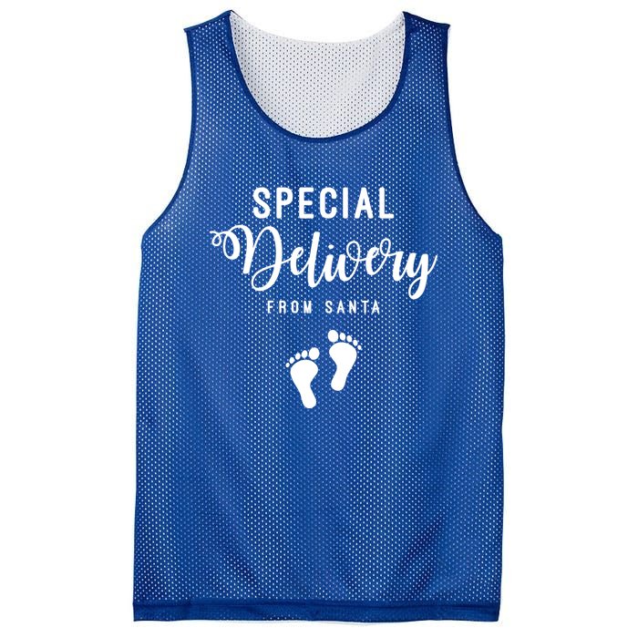 Special Delivery From Santa Pregnancy Announcet Gift Mesh Reversible Basketball Jersey Tank