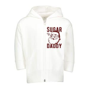 Sugar Daddy Funny Santa Christmas Toddler Zip Fleece Hoodie