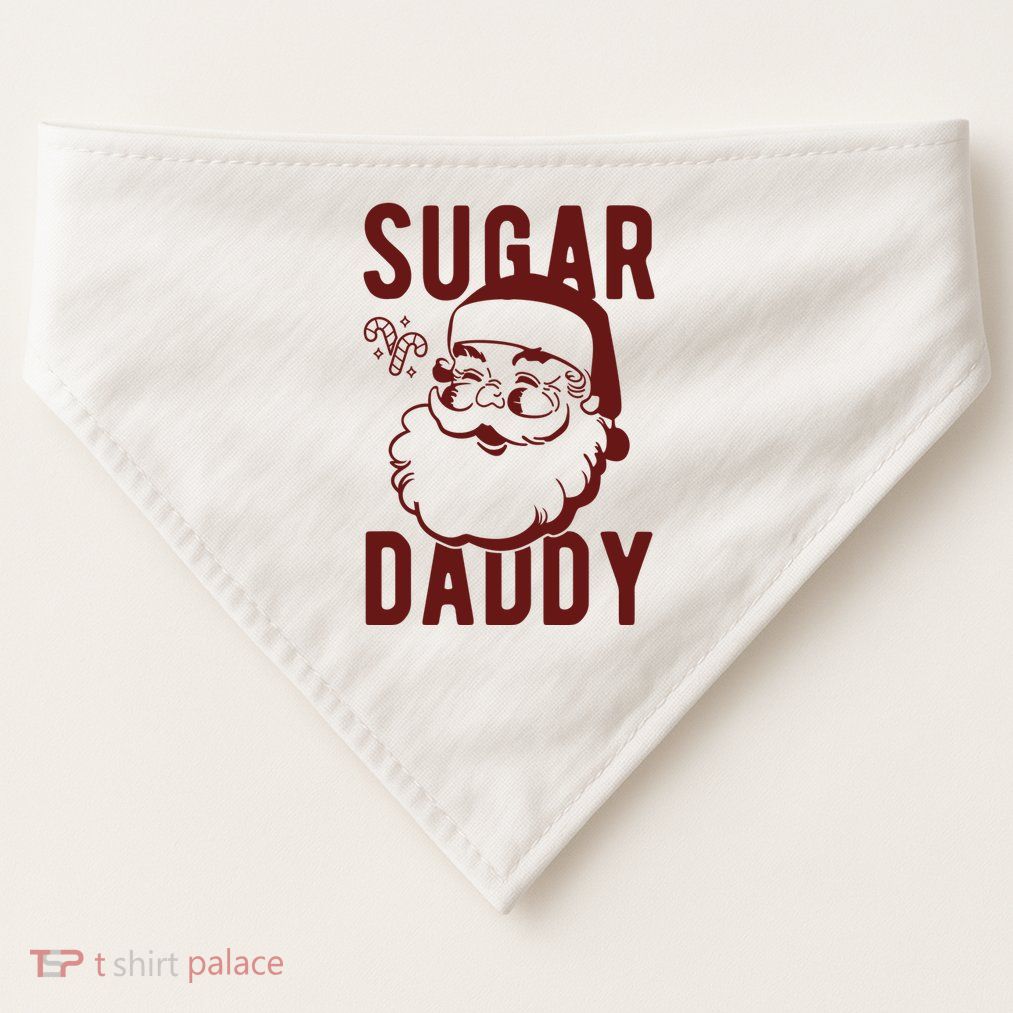 Sugar Daddy Funny Santa Christmas USA-Made Doggie Bandana