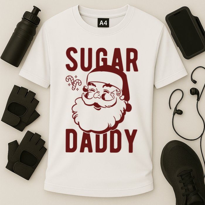 Sugar Daddy Funny Santa Christmas Cooling Performance Crew T-Shirt