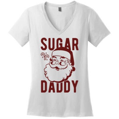Sugar Daddy Funny Santa Christmas Women's V-Neck T-Shirt