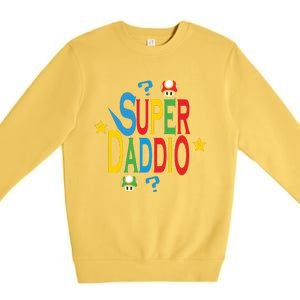 Super Daddio Funny Super Dad Daddy Father Premium Crewneck Sweatshirt