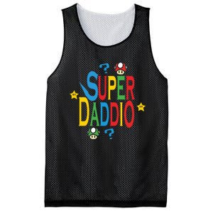 Super Daddio Funny Super Dad Daddy Father Mesh Reversible Basketball Jersey Tank