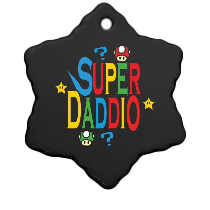 Super Daddio Funny Super Dad Daddy Father Ceramic Star Ornament