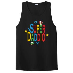 Super Daddio Funny Super Dad Daddy Father PosiCharge Competitor Tank