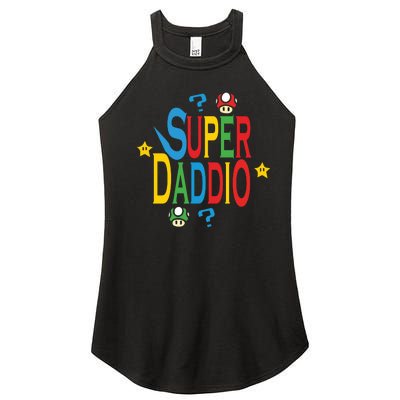 Super Daddio Funny Super Dad Daddy Father Women’s Perfect Tri Rocker Tank