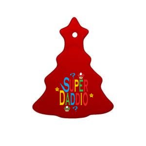 Super Daddio Funny Super Dad Daddy Father Ceramic Tree Ornament