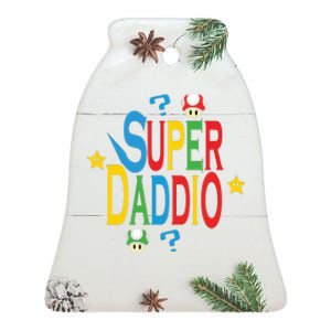 Super Daddio Funny Super Dad Daddy Father Ceramic Bell Ornament