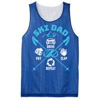 Ski Dad Funny Drive Pay Clap Repeat Father Skiing Funny Gift Mesh Reversible Basketball Jersey Tank