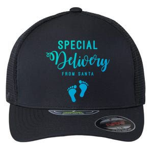 Special Delivery From Santa Pregnancy Announcet Gift Flexfit Unipanel Trucker Cap