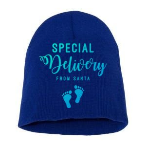 Special Delivery From Santa Pregnancy Announcet Gift Short Acrylic Beanie