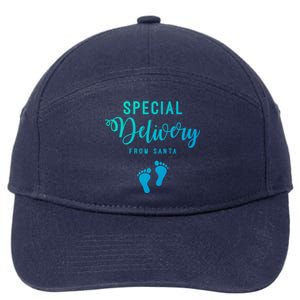 Special Delivery From Santa Pregnancy Announcet Gift 7-Panel Snapback Hat