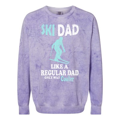 Ski Dad Funny Retro Vintage Skiing Skier Adventure Graphic Gift Colorblast Crewneck Sweatshirt