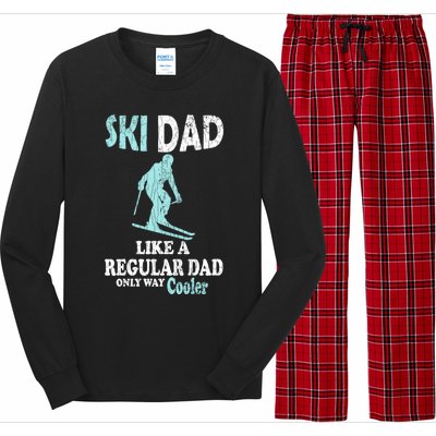 Ski Dad Funny Retro Vintage Skiing Skier Adventure Graphic Gift Long Sleeve Pajama Set