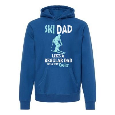 Ski Dad Funny Retro Vintage Skiing Skier Adventure Graphic Gift Premium Hoodie