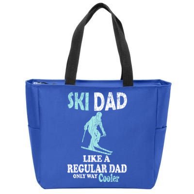 Ski Dad Funny Retro Vintage Skiing Skier Adventure Graphic Gift Zip Tote Bag