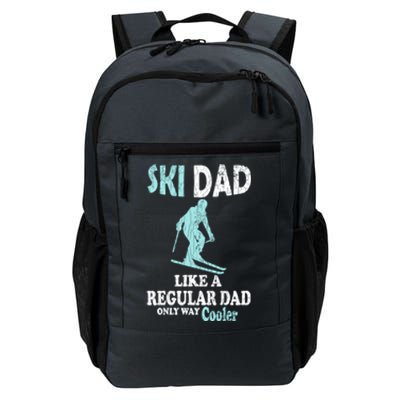 Ski Dad Funny Retro Vintage Skiing Skier Adventure Graphic Gift Daily Commute Backpack