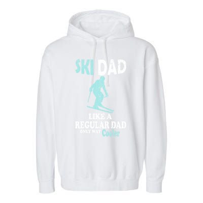 Ski Dad Funny Retro Vintage Skiing Skier Adventure Graphic Gift Garment-Dyed Fleece Hoodie