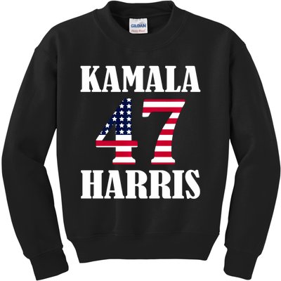 Standard Design Featuring Kamala 47 Hariis Text Kids Sweatshirt