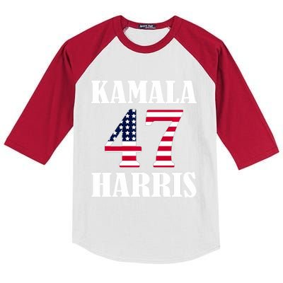 Standard Design Featuring Kamala 47 Hariis Text Kids Colorblock Raglan Jersey