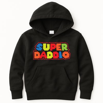 Super Daddio Funny Super Dad Daddy Father Kids Hoodie