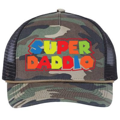 Super Daddio Funny Super Dad Daddy Father Retro Rope Trucker Hat Cap