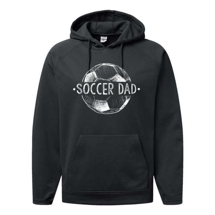 Soccer Dad Family Matching Team Player Gift Sport Lover Papa Performance Fleece Hoodie