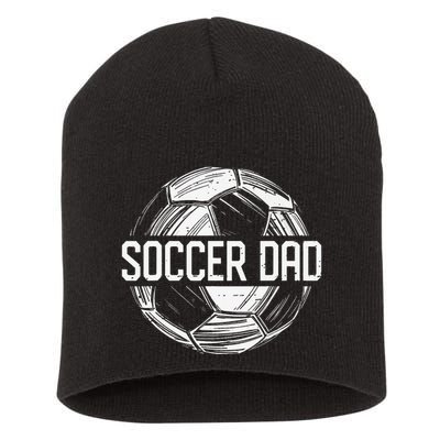 Soccer Dad Funny Soccer Lover Dad Papa Father's Day Gift Short Acrylic Beanie