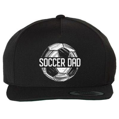 Soccer Dad Funny Soccer Lover Dad Papa Father's Day Gift Wool Snapback Cap